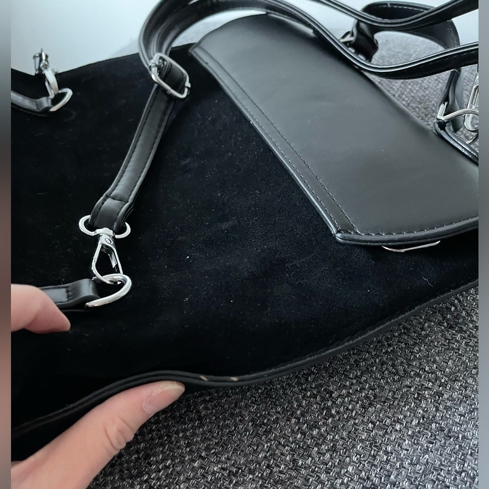 Faux Suede black mini backpack - Picture 8 of 9